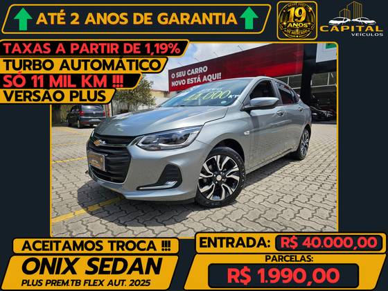 CHEVROLET ONIX 1.0 TURBO FLEX PLUS AUTOMÁTICO